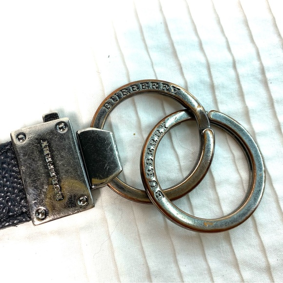 Mens BURBERRY Valet Black Leather/Silver Embossed Key FOB Set🔥3 pieces!🔥VGUC🔥 - Picture 9 of 9